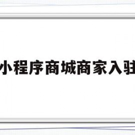 小程序商城商家入驻(微信小程序商家入驻流程)