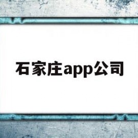 石家庄app公司(石家庄做app的公司)