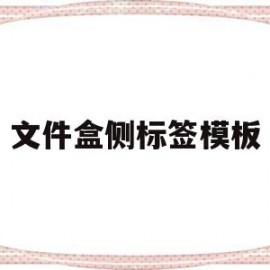 文件盒侧标签模板(文件盒侧标签怎么做美观)