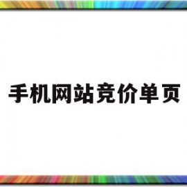 手机网站竞价单页(手机网站竞价单页怎么看)