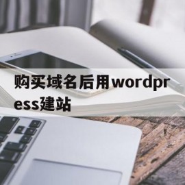 购买域名后用wordpress建站的简单介绍