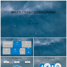 翱翔工作计划汇报总结简约通用PPT模板下载
