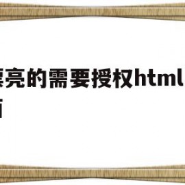 关于漂亮的需要授权html页面的信息