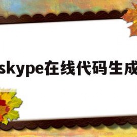 skype在线代码生成(skype for web)