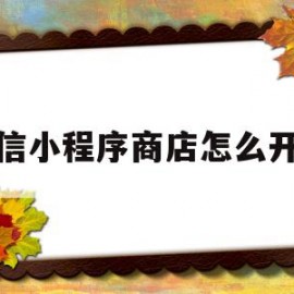 微信小程序商店怎么开通(微信小程序商店开通有风险吗)