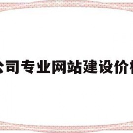 公司专业网站建设价格(专业网站建设公司需要做好哪些方面的工作)