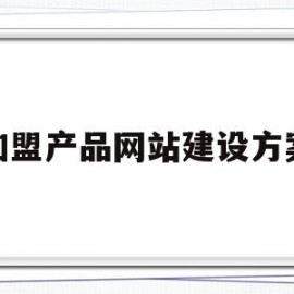 加盟产品网站建设方案(加盟产品网站建设方案怎么写)