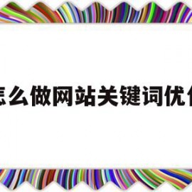 怎么做网站关键词优化(网站优化关键词怎么优化的)