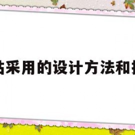 网站采用的设计方法和技术(网站采用的设计方法和技术方法)