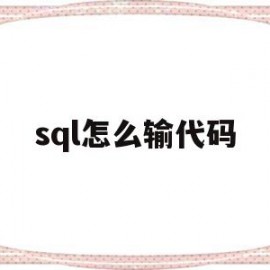 sql怎么输代码(sql在哪输入代码)