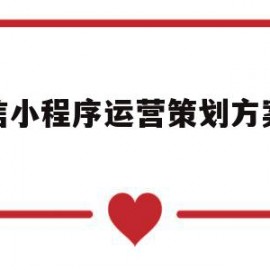 微信小程序运营策划方案模板(微信小程序运营策划方案模板范文)