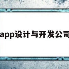 app设计与开发公司(app设计与开发公司有哪些)