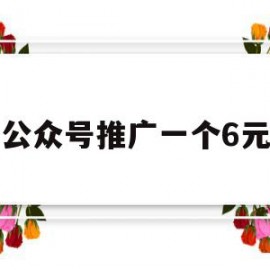 公众号推广一个6元(公众号推广一个6元对接微信最新)