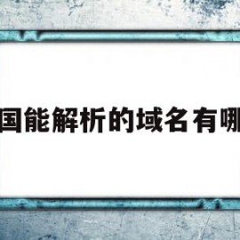 关于中国能解析的域名有哪些的信息