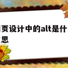 网页设计中的alt是什么意思(网页设计a href是什么意思)