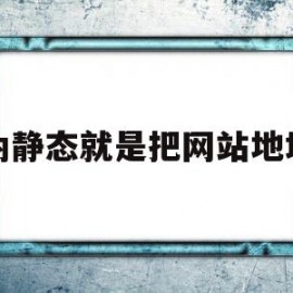 伪静态就是把网站地址(网站伪静态是是什么意思)