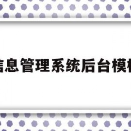 信息管理系统后台模板(好看的信息管理系统界面)