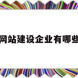 网站建设企业有哪些(网站建设公司是干嘛的)