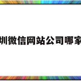 深圳微信网站公司哪家好(深圳做微信小程序的公司)