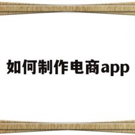 如何制作电商app(如何制作电商运营架构)