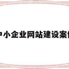 中小企业网站建设案例(中小企业建立网站最经济的方式)