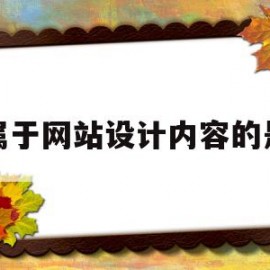 属于网站设计内容的是(属于网站设计内容的是哪些)