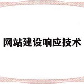 网站建设响应技术(网站建设响应技术包括)