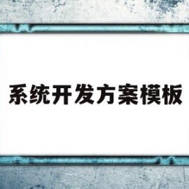 系统开发方案模板(系统开发方案怎么写)