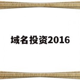 域名投资2016(域名投资人是什么意思)