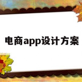 电商app设计方案(电商app设计方案模板)