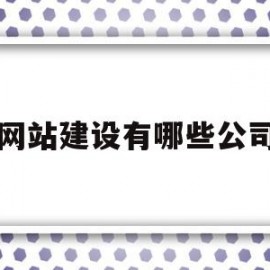 网站建设有哪些公司(网站建设公司是干嘛的)