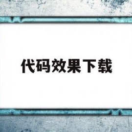 代码效果下载(代码修改器下载)