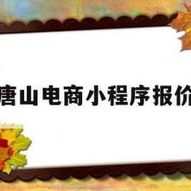 唐山电商小程序报价(电商小程序平台)