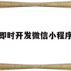 即时开发微信小程序(即时开发微信小程序的软件)