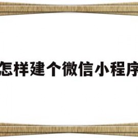 怎样建个微信小程序(怎样建个微信小程序店铺)