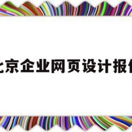 北京企业网页设计报价(北京企业网页设计报价标准)