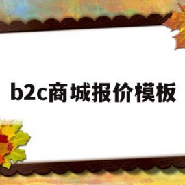 b2c商城报价模板(b2c收费是什么意思)