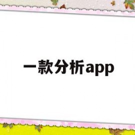 一款分析app(一款分析人流消费的APP)