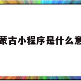 内蒙古小程序是什么意思(小程序交易评价是什么意思)