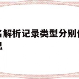 域名解析记录类型分别什么意思(域名解析记录类型分别什么意思呀)