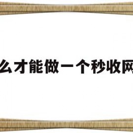 怎么才能做一个秒收网站(怎么才能做一个秒收网站呢)