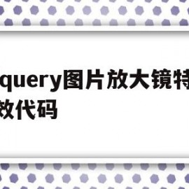 包含jquery图片放大镜特效代码的词条