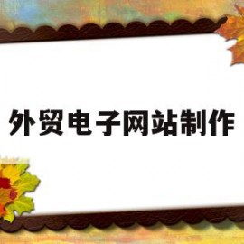 外贸电子网站制作(外贸公司网站怎么做)