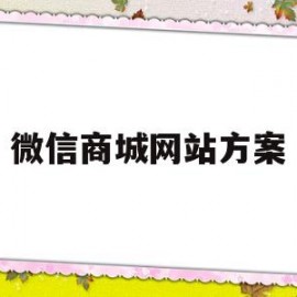 微信商城网站方案(微信商城平台搭建)