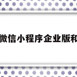 微信小程序企业版和(开发一个app价目表)