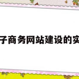 电子商务网站建设的实验(电子商务网站建设实验心得)