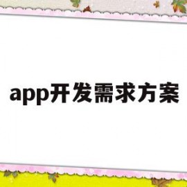 app开发需求方案(app开发需求方案有哪些)