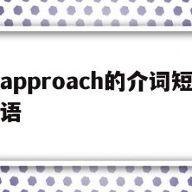 approach的介词短语(approach用这种方法用什么介词)