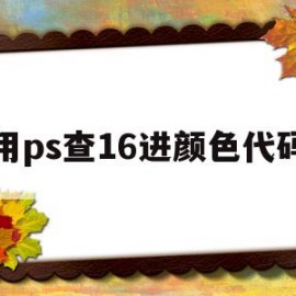 用ps查16进颜色代码(用ps查16进颜色代码是什么)