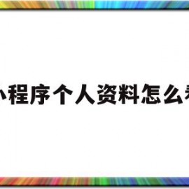 小程序个人资料怎么看(个人小程序在哪里可以看到)